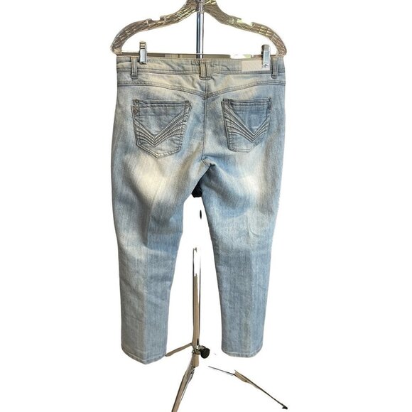 VINTAGE 90s Y2K Cropped Ankle Low Rise Faded Straight Leg Jeans - Picture 2 of 13